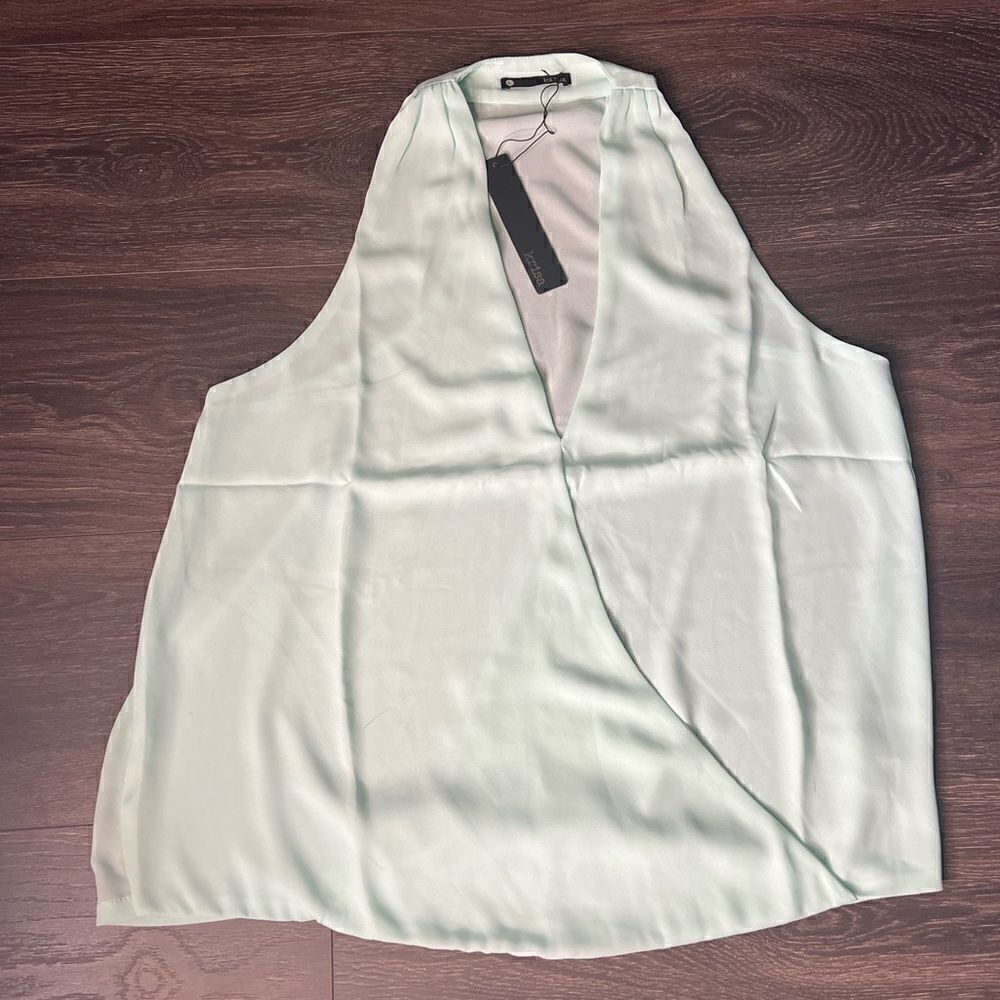 REVOLVE Krisa Surplice Front Racer Back Tank in Myth (Pale Mint Green) Large-NWT - Picture 9 of 16